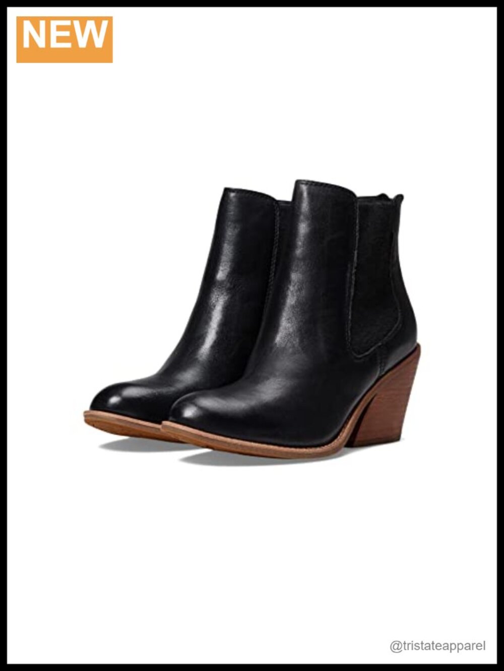 Leather Ankle Booties with Side Zip Block Heel